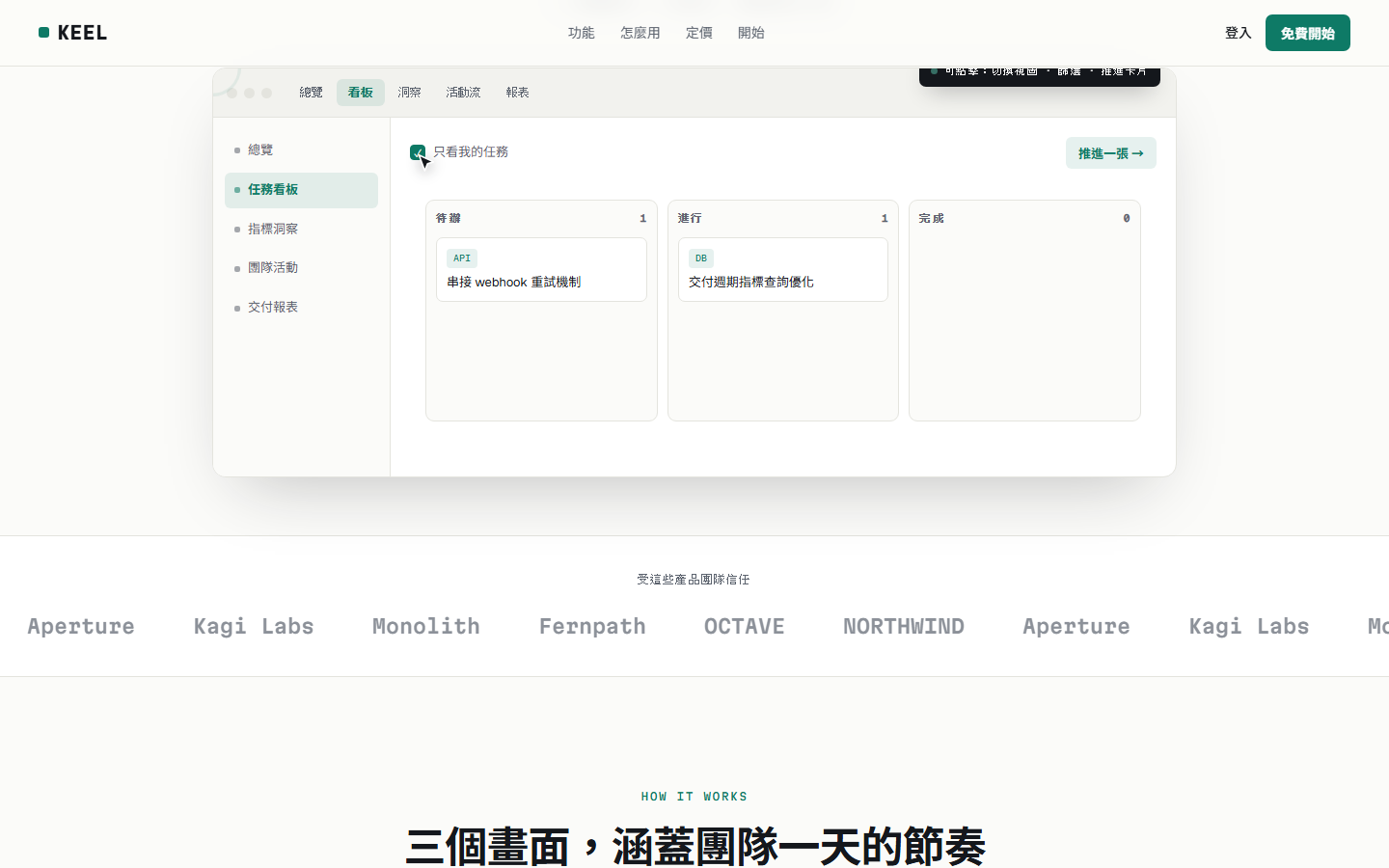 KEEL 網站畫面