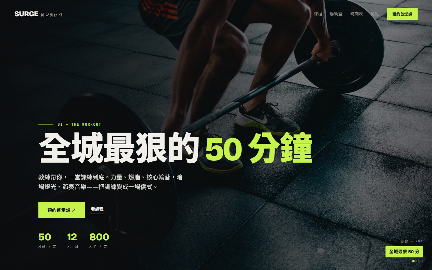 SURGE 網站畫面